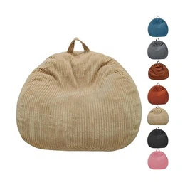 Cubierta de silla de bolsa de frijoles plegable beige